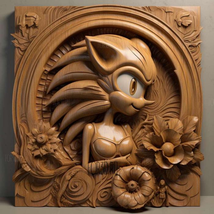 Amy ose from Sonic the Hedgehog 1 stl model for CNC